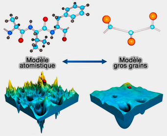 Modèle atomistique versus gros grains