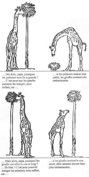 Caricature du lamarckisme par Caran d'Ache