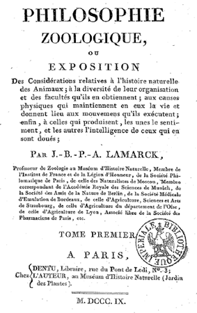 Philosophie zoologique de Lamarck (1809)