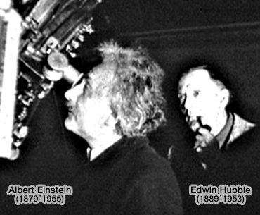 Albert Einstein et Edwin Hubble