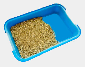 Bac avec peu de litière