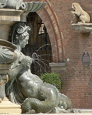 Détail de la fontaine de Neptune à Bologne